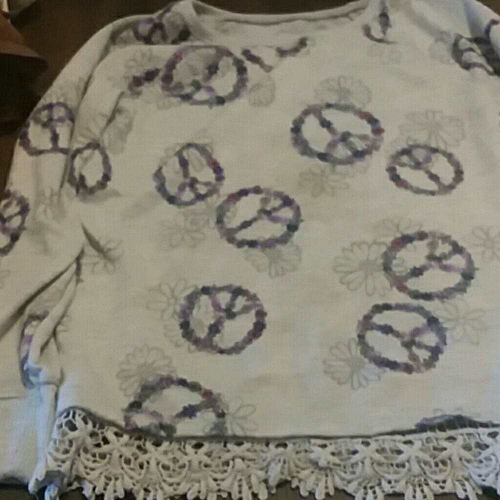 Flower Peace Sign Sweater